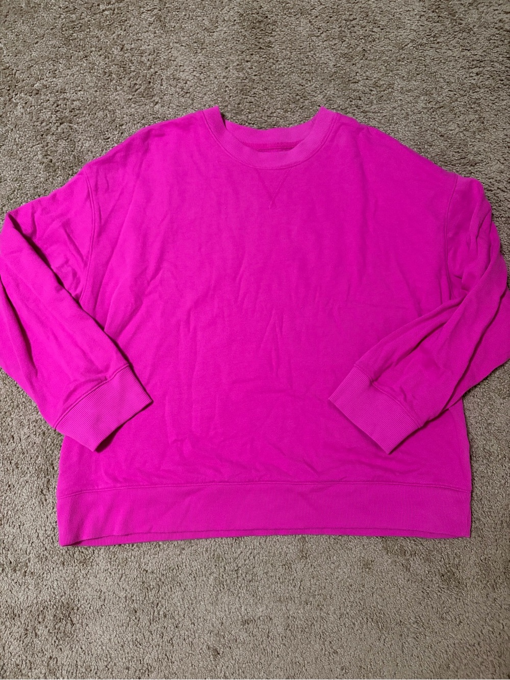 Time and Tru Women's Crewneck Sweatshirt in Hot Pink